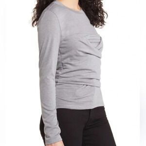 Vero Moda Women's Nelly Gray Long Sleeve Corset Blouse Size S Casual NWOT